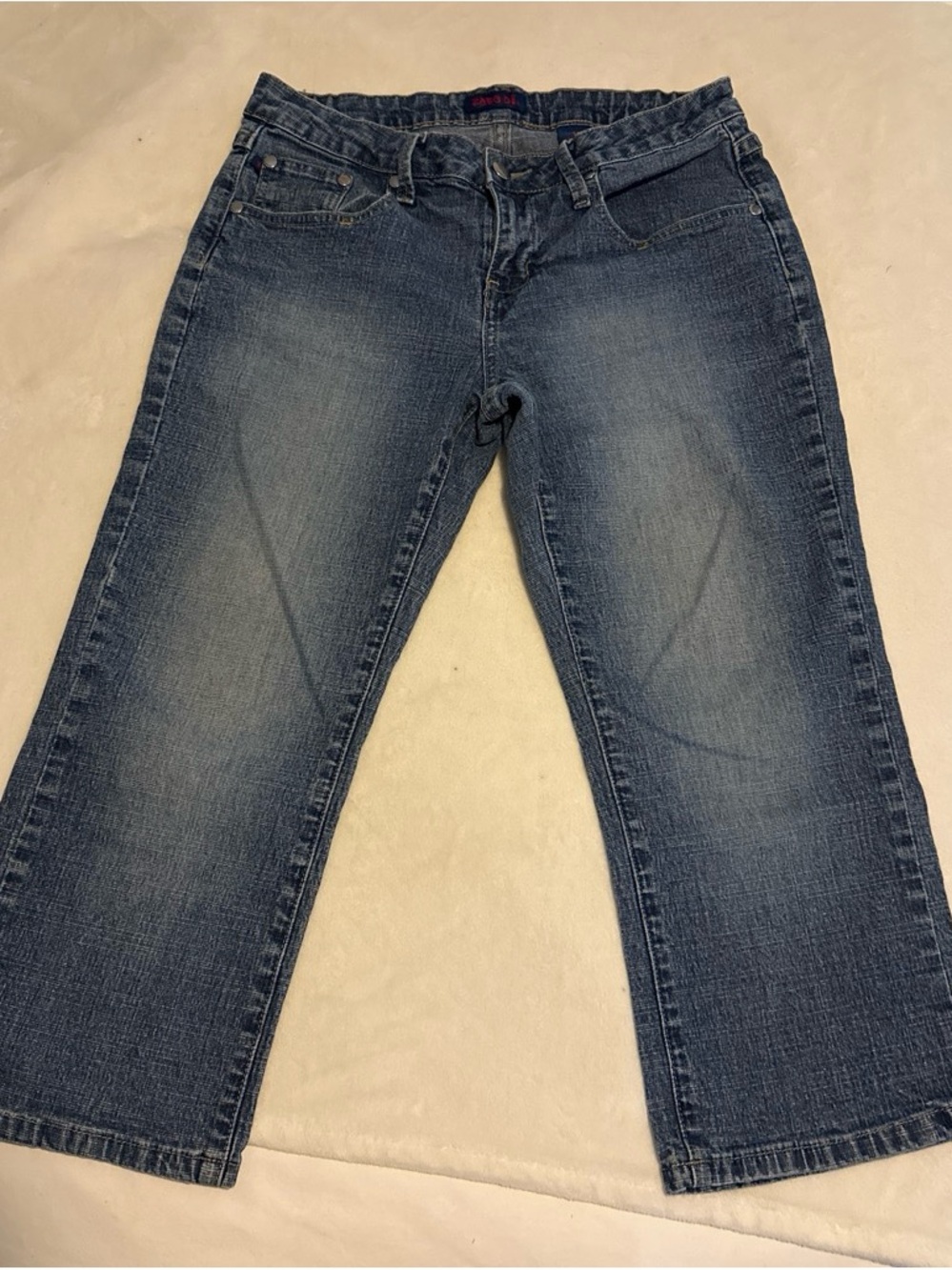 Zana Di Blue Cropped Jeans - Washed Indigo capri Y2K